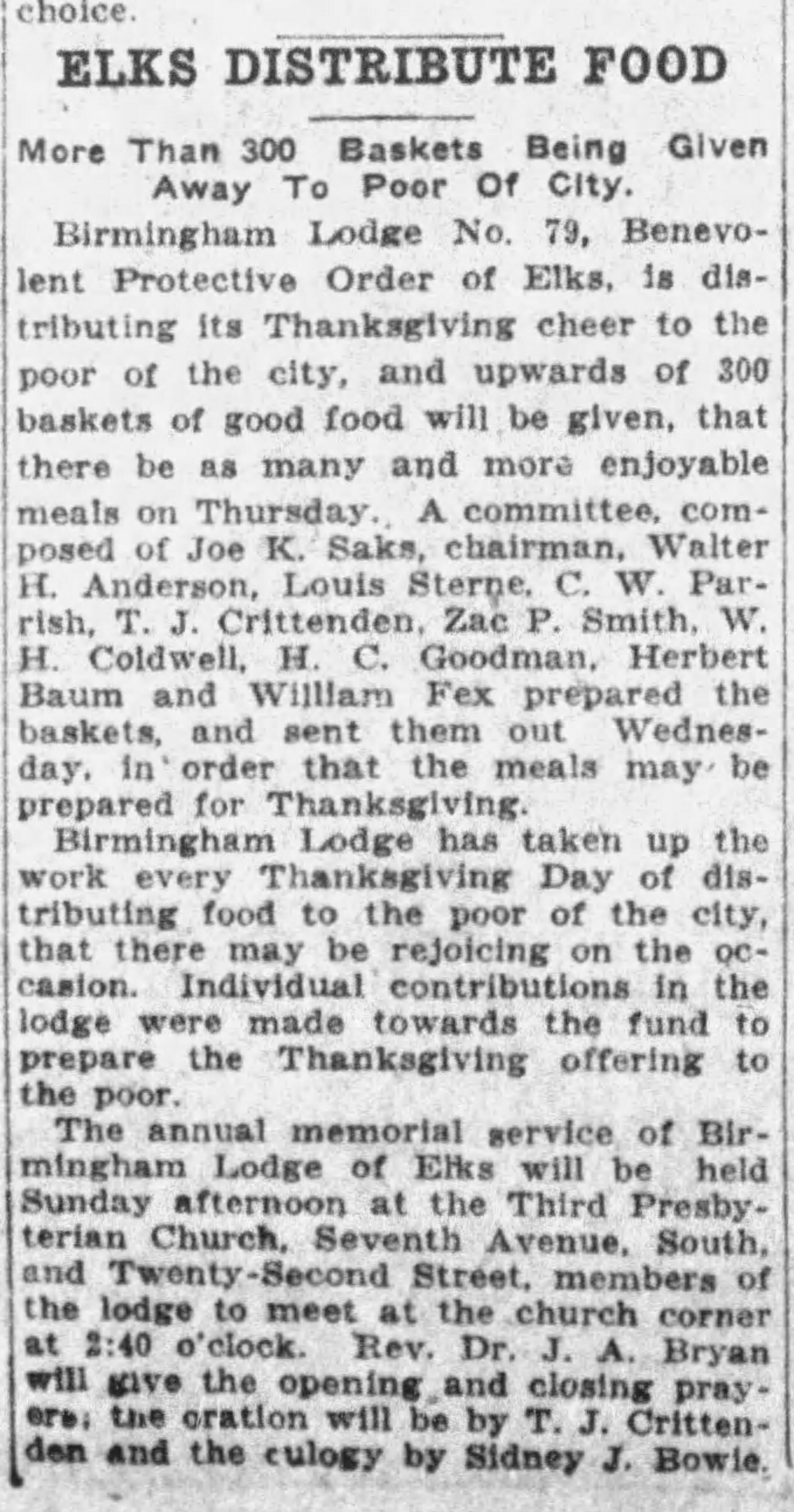 Elks Distribute Food